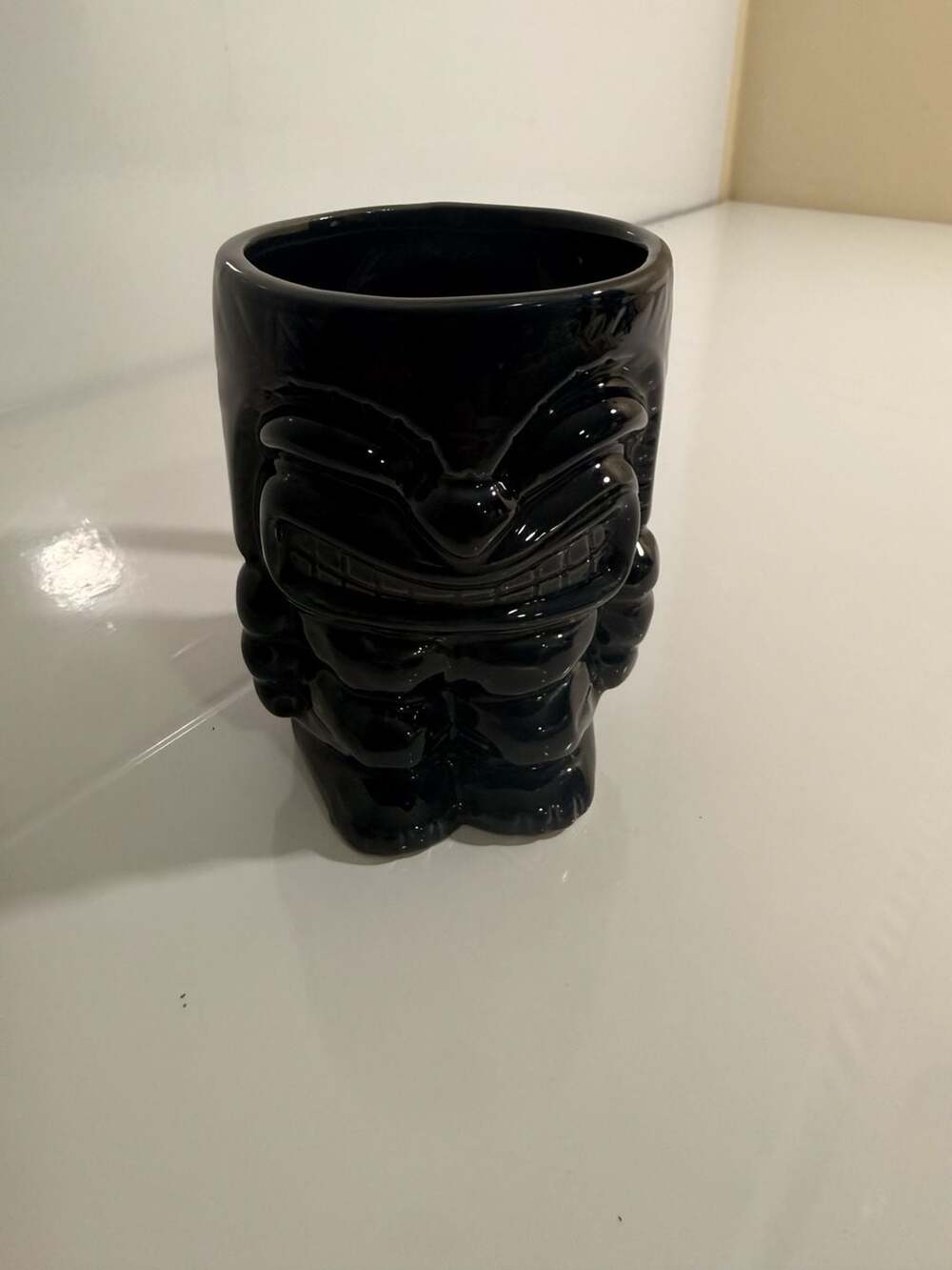 Unbranded Black Ceramic Tiki Mug Coffee Cup Hawaii Luau 12 oz